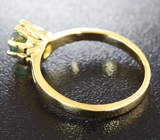 Золотое кольцо с зеленовато-синим муассанитом 0,59 карат Золото