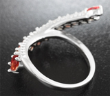 Эффектное серебряное кольцо с разноцветнымии сапфирами Серебро 925