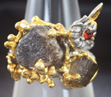 Серебряное кольцо с турмалинами и гранатом Серебро 925