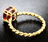 Золотое кольцо с рубином 3,42 карат Золото