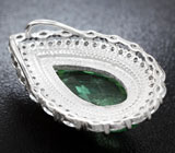 Стильный серебряный кулон с зеленым флюоритом Серебро 925