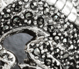 Скульптурное серебряное кольцо «Ящерка» с марказитами и рубинами Серебро 925