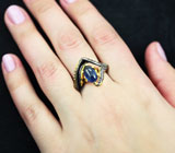 Серебряное кольцо c синим сапфиром Серебро 925