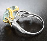 Серебряное кольцо с зеленым бериллом Серебро 925