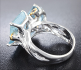 Серебряное кольцо с аквамаринами и синими сапфирами Серебро 925