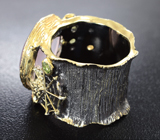 Серебряное кольцо с розовым кварцем, перидотами и цитринами Серебро 925