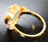 Золотое кольцо с лунным камнем с эффектом кошачьего глаза 8,64 карат Золото