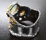 Серебряное кольцо с кристаллическим эфиопским опалом, цитрином, рубином и цаворитами Серебро 925