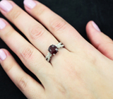 Прелестное серебряное кольцо с рубином Серебро 925
