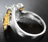 Серебряное кольцо с аквамарином и сапфирами Серебро 925