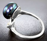 Серебряное кольцо с цветной жемчужиной и родолитом Серебро 925