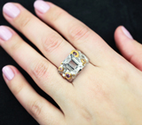 Серебряное кольцо с гошенитом 4,75 карата, родолитом, аметистом, оранжевым и розовыми сапфирами Серебро 925