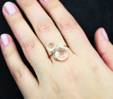 Чудесное серебряное кольцо с розовым кварцем Серебро 925