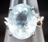 Серебряное кольцо с аквамарином и синим сапфиром Серебро 925