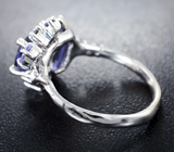 Серебряное кольцо с иолитами, танзанитами и синими сапфирами Серебро 925