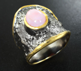Серебряное кольцо с розовым опалом Серебро 925