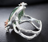 Серебряное кольцо с авантюрином и синими сапфирами Серебро 925