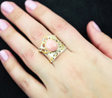 Серебряное кольцо с розовым перуанским опалом Серебро 925