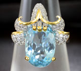 Великолепное серебряное кольцо с голубым топазом Серебро 925