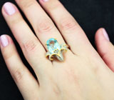 Великолепное серебряное кольцо с голубым топазом Серебро 925