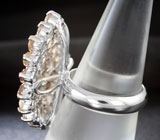 Серебряное кольцо с цирконами «шампань» Серебро 925