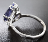 Серебряное кольцо с иолитами 3,2 карата, танзанитами и синим сапфиром Серебро 925