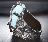 Серебряное кольцо с аквамарином 30,57 карата и родолитами Серебро 925