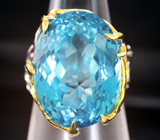 Серебряное кольцо с голубым топазом 35 карат Серебро 925