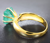 Золотое кольцо с уральским изумрудом 4,41 карата и бриллиантами Золото