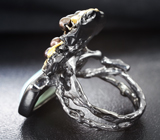 Серебряное кольцо с ларимаром 10,16 карата, цветным жемчугом и танзанитами Серебро 925