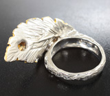 Серебряное кольцо с цитрином и желтым сапфиром Серебро 925
