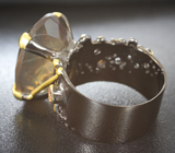 Серебряное кольцо с флюоритом и розовыми турмалинами