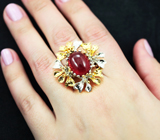 Серебряное кольцо с рубином 16,03 карата
