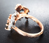 Чудесное серебряное кольцо с насыщенно-синим топазом и разноцветными турмалинами Серебро 925