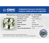 Hiddenite (Гидденит) 1,09 карата Не указан