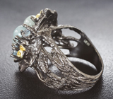 Серебряное кольцо с аквамаринами и голубыми топазами Серебро 925