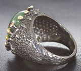 Серебряное кольцо с пренитом 10+ карат и родолитами Серебро 925