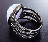 Серебряное кольцо с халцедоном 18+ карата и родолитом Серебро 925