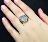 Серебряное кольцо с халцедоном и аметистами