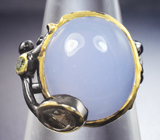 Серебряное кольцо с халцедоном, цитрином и перидотом Серебро 925