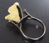 Серебряное кольцо с резным рутиловым кварцем и родолитом Серебро 925