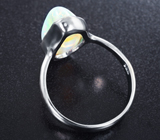 Серебряное кольцо с кристаллическим эфиопским опалом 3,99 карата