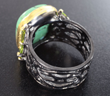 Серебряное кольцо с говлитом и перидотами Серебро 925