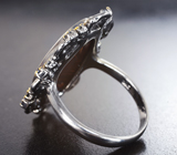 Серебряное кольцо с австралийским дублет опалом 6,51 карата и синими сапфирами