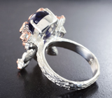 Серебряное кольцо с синими сапфирами и голубыми топазами Серебро 925
