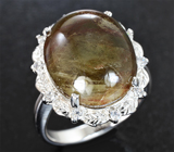 Серебряное кольцо с крупным сапфиром 14,4 карата Серебро 925