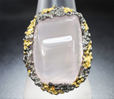 Серебряное кольцо с розовым кварцем Серебро 925