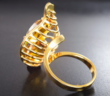 Золотое кольцо с топовыми гелиодорами авторской огранки 8,66 карата, цаворитами и бриллиантами Золото