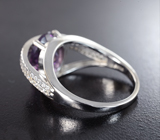 Необычное серебряное кольцо с аметистом Серебро 925