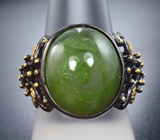 Серебряное кольцо с зеленым сфеном Серебро 925
